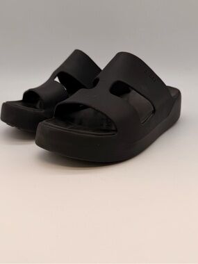 Crocs Platform Slides Black Women Size 8 Comfort Sandals